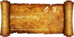 Ottmár Milán névjegykártya